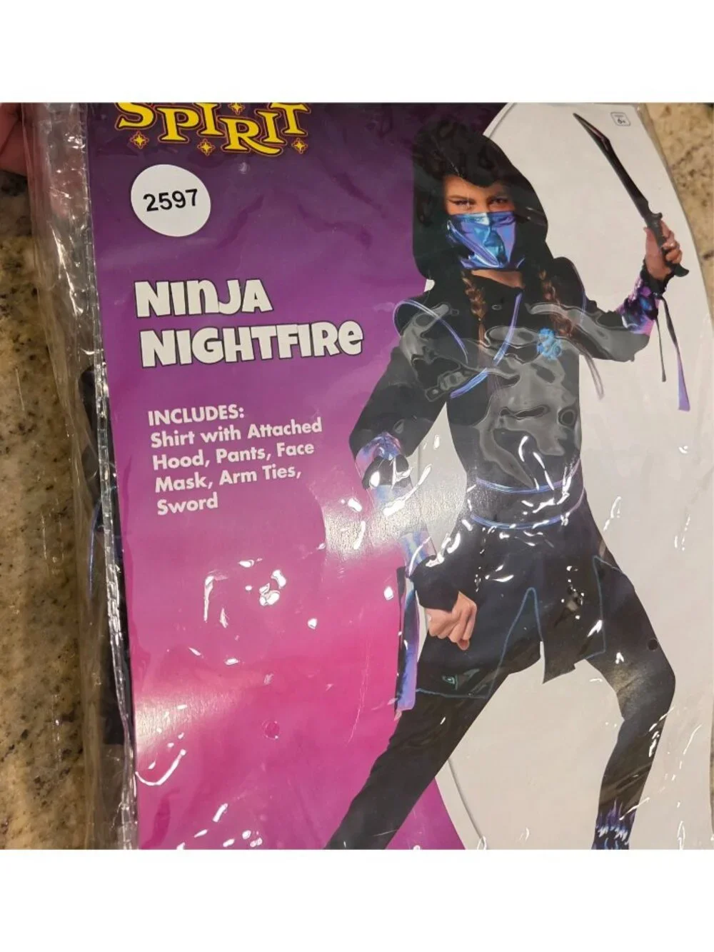 Ninja Nightfire Costume Child M 8-10 Spirit Halloween No Sword READ